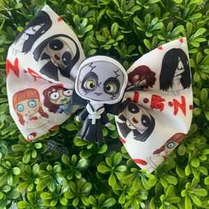 Horror spooky fabric hair bow